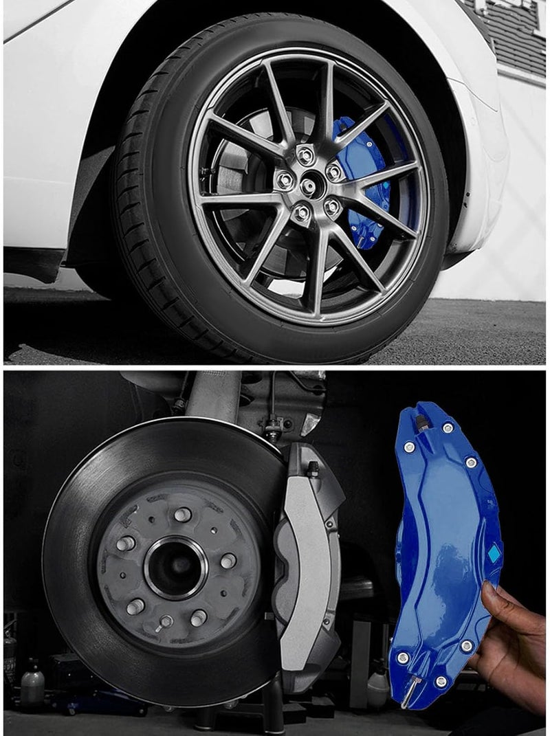 Sorandy Caliper Covers Set of 4 Compatible with Accessories, Brake Caliper Cover Front Rear Aluminum Alloy, Brake Caliper Covers for 2020-2023 19 20in Wheels hub (Blue) - Image 5